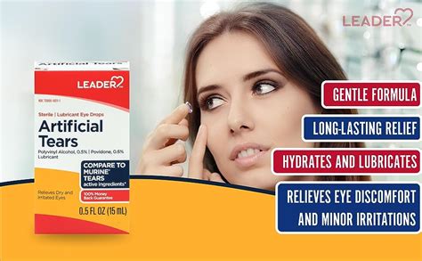 Leader Artificial Tears Lubricant Eyes Drops Polyvinyl Alcohol 0 5 Povidone 0 6