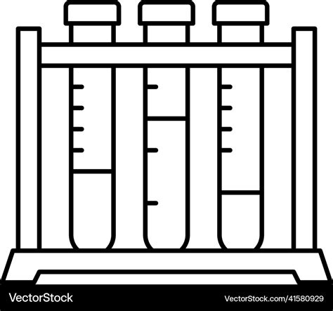 Test Tube Rack Line Icon Isolated Royalty Free Vector Image