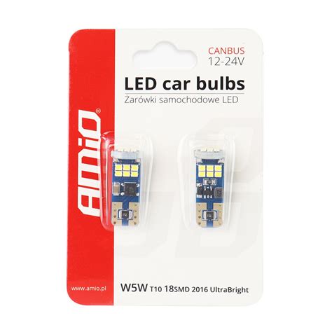 AMiO LED bulbs CANBUS 12SMD 2835 T10e (W5W) White 12V/24V - MK LED Auto ...