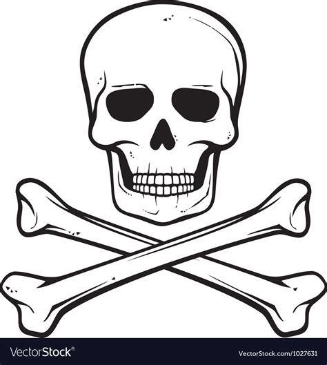 Skull with crossed bones - pirate symbol Vector Image