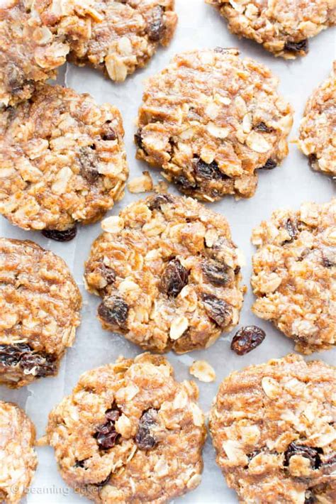 4 Ingredient No Bake Chewy Oatmeal Raisin Cookies Gluten Free Vegan