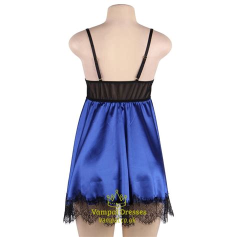 Red Lingerie Lingerie Stitching Hot Lingerie Dress Eyepatch Sleepwear Women Satin Nightie