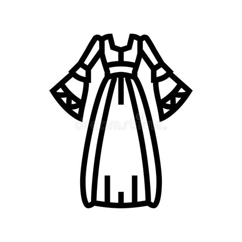 Victorian Goth Subculture Line Icon Vector Illustration Stock Vector