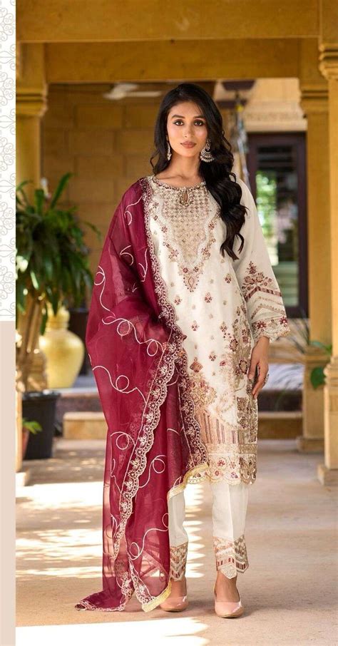 R Colours By Shree Fabs Heavy Embroidered Organza Pakistani Dresses