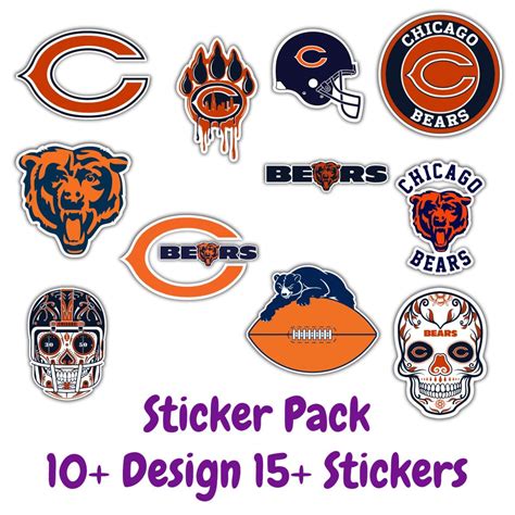 Chicago Bears Sticker Pack Decal Laptop Decal Yeti Decal Cell