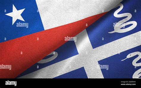 Chile And Martinique Snake Two Flags Textile Cloth Fabric Texture