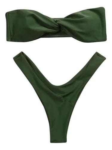 Traje De Ba O O Bikini Para Mujer Bandeau Tanga En La Part Meses Sin Intereses