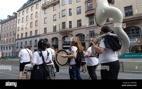 Stockholm Sweden August 3 2024 Gay Pride A Glimpse Of The Parade In The City Center Stock
