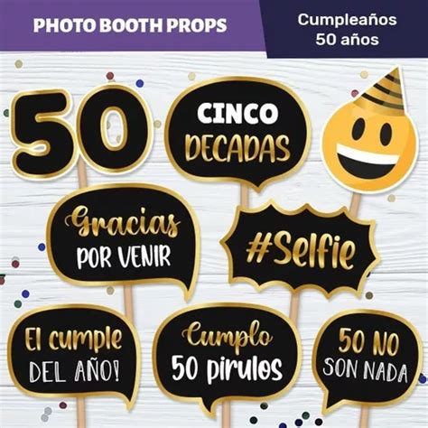 Photo Props Cumple A Os Carteles Imprimibles Dorado Mercadolibre