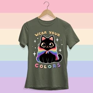Pride Flags Cat Lgbtq Custom T Shirt Slim Fit Gay Lesbian Trans Bisexual Ace Asexual Pansexual
