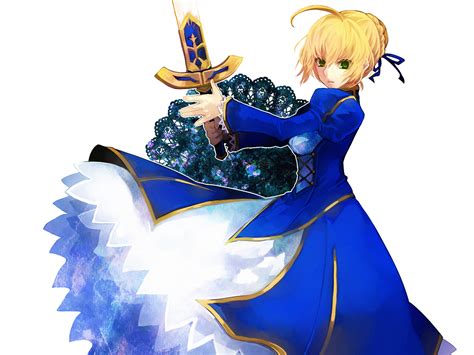 Artoria Pendragon All Blonde Hair Braids Dress Fate Series Fate Stay Night Green Eyes