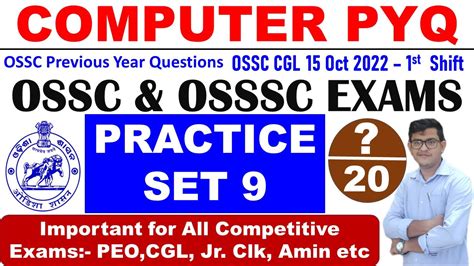 Computer Practice Set 9 OSSC OSSSC Previous Year Questions CGL PEO