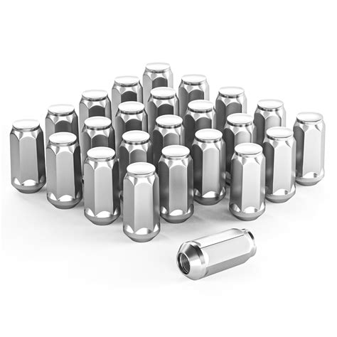 Richeer 24 Pcs M14x2 One-Piece Chrome Aftermarket Wheel Lug Nuts, 1.75