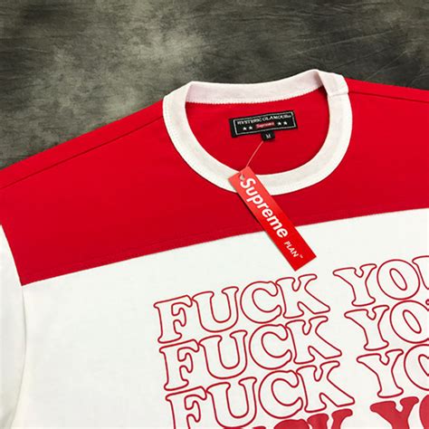 supreme シュプリーム x Hysteric Glamour ヒステリックグラマー fuck you Tシャツ 日本人対応 必ず届く パロディ専門ショップ シーシーラボでは