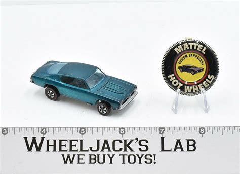 Custom Barracuda Aqua With Button Redline Hot Wheels Mattel Vintage RL Wheeljack S Lab