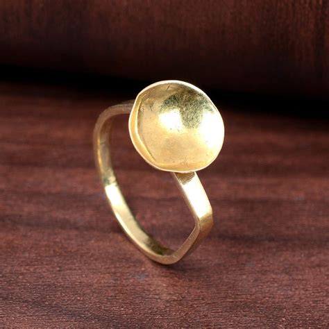 gold disc ring disk ring  ring disc ring women statement ring