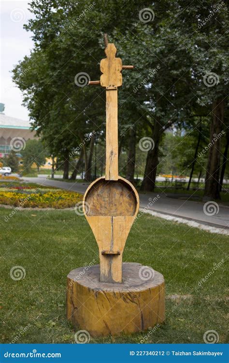 Kazakh and Kyrgyz National Musical Instrument Komuz . Wooden Sculpture ...