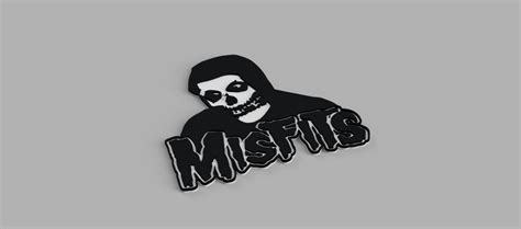 Stl File Misfits Logo Horror Punk Skull Skull Demon Wall Chart 💀・3d