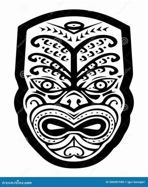 Tatuaje Maori Tiki Conjunto De Etiquetas Y Elementos Tatuaje De La