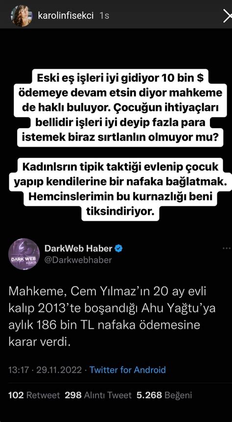 karolin fişekçi nin nafaka storysi - uludağ sözlük galeri