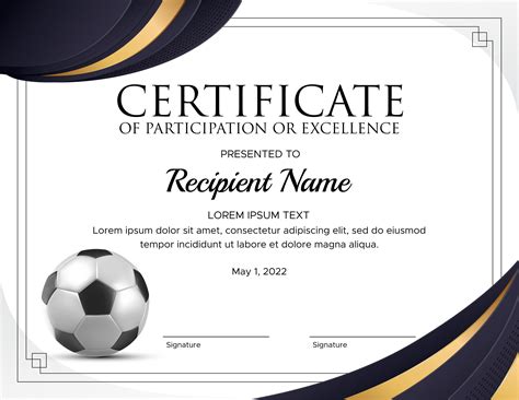 Plantilla De Certificado De Premio De Fútbol Imprimible