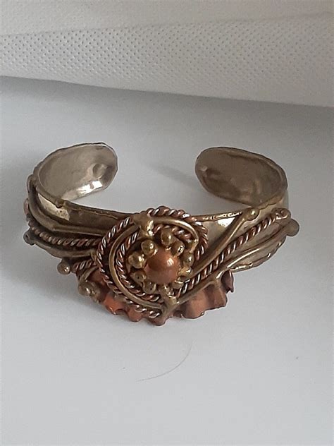 Vintage Hecho En Mexico Multi Metal Copper Brutalist Gem