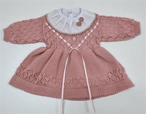 Saída Maternidade Bordado Vestido Menina 3 Peças Nude Elo7