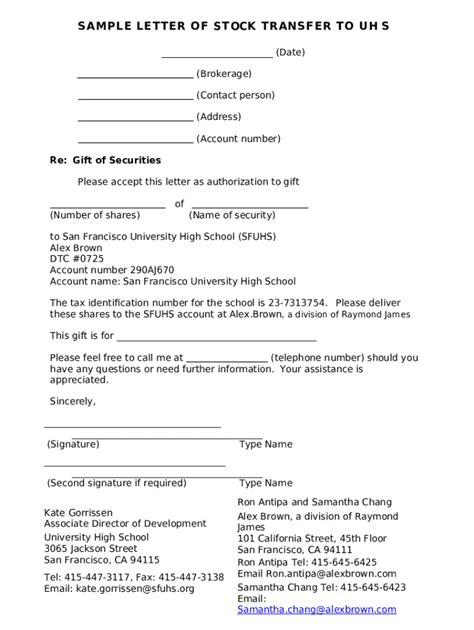 stock gift sample letter  template pdffiller