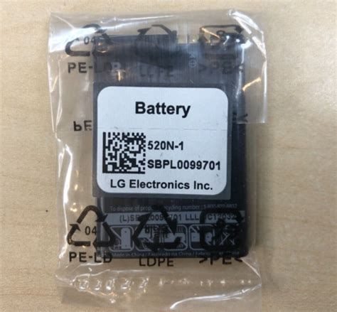 NEW OEM LG LGIP 520N Replacement Li Ion Battery 3 7V 1000mAh For UX5400