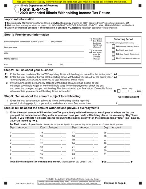 Form Il 941 X 2020 Fill Out Sign Online And Download Fillable Pdf Illinois Templateroller