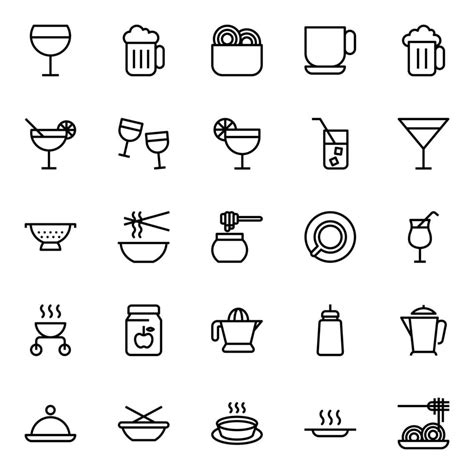 Outline icons for Food. 20410453 Vector Art at Vecteezy