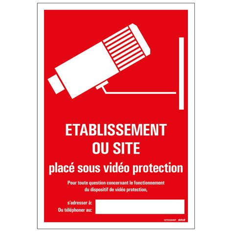 Panneau 23x33cm Vidéoprotection Bricorama