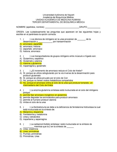 Examen 2017 preguntas y respuestas Universidad Autónoma de Nayarit