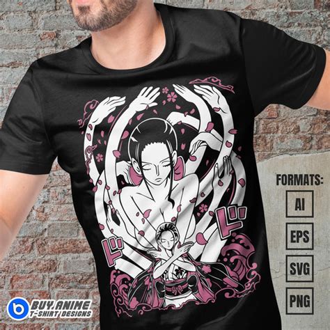 Nico Robin One Piece Anime Vector T-shirt Design Template ...