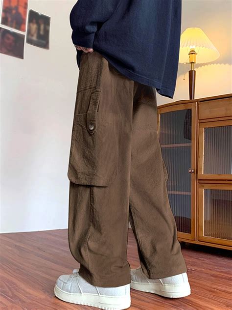 Manfinity Emrg Pantalones De Carga De Corduroy Para Hombre Con Cintura