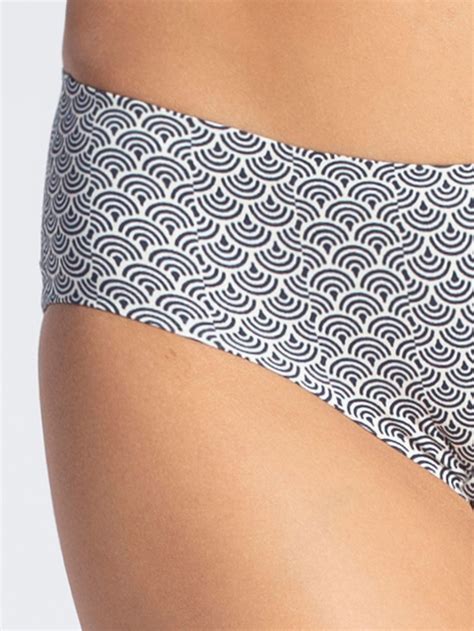 Женские чёрно белые бесшовные трусики бикини с оригинальным узором Gatta Bikini Cotton Comfort