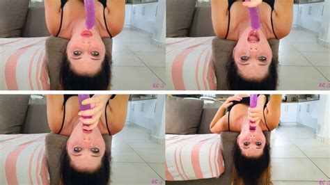 Solo Deepthroating Purple Dildo Upside Down MP4 4K B QUEEN Clips4sale