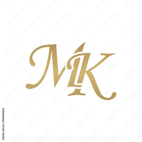 Initial Letter MK Overlapping Elegant Monogram Logo Luxury Golden