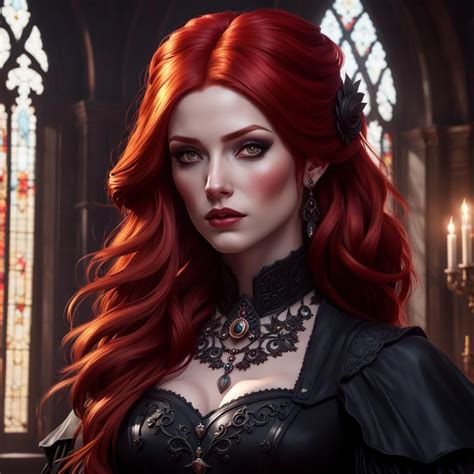 Gothic Redhead - AI Generated Artwork - NightCafe Creator