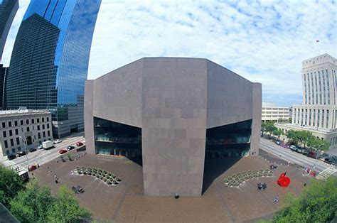 Aerial Afternoon View Of The Houston Public Library In Downtown Houston