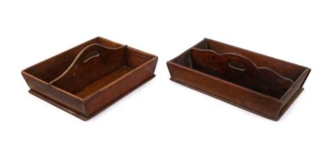 Two Colonial Cutlery Boxes Australian Cedar 19th Century The