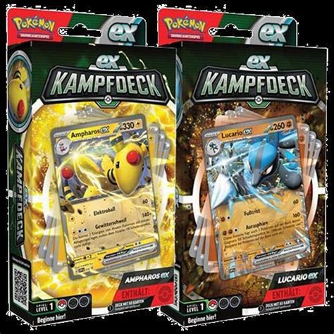 Pok Mon Ex Kampfdeck Ampharos Ex Oder Lucario Ex Booster Sortiert