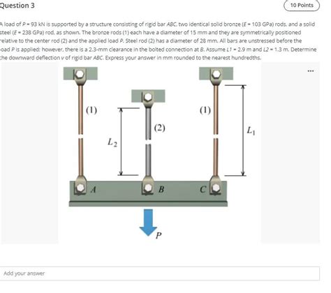 Solved Two Polymer Bars Are Connected To A Rigid Plate At B