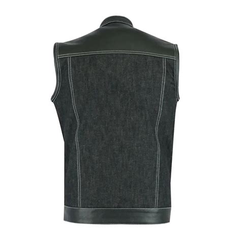 Mens Black Denim Vest Sleeveless Jean Jacket