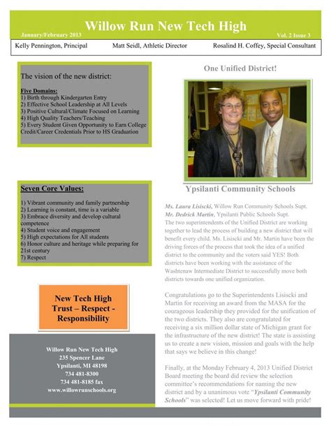 January/February - Willow Run Community Schools