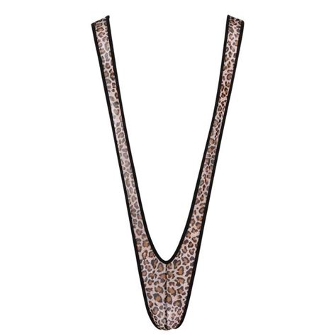 Body String Homme Sexy Mankini Lingerie Erotique Thong Tanga V String Ficelle Stretch Leopard