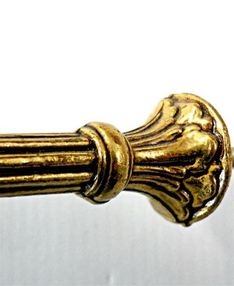 Pair Of Long French Vintage Drapery Rods Curtain Brass Tie