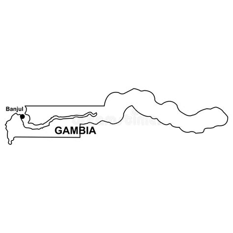 Map Of Gambia Icon Stock Vector Illustration Of Graphic 304252596