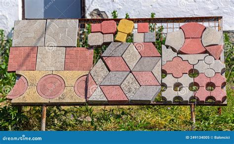 Cement Interlocking Tiles Patio Stock Image - Image of outdoor, outside