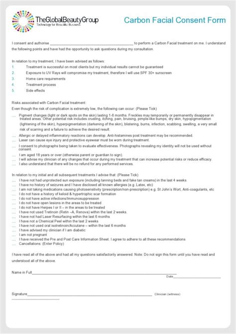 40 Best Facial Consent Forms Free Templates